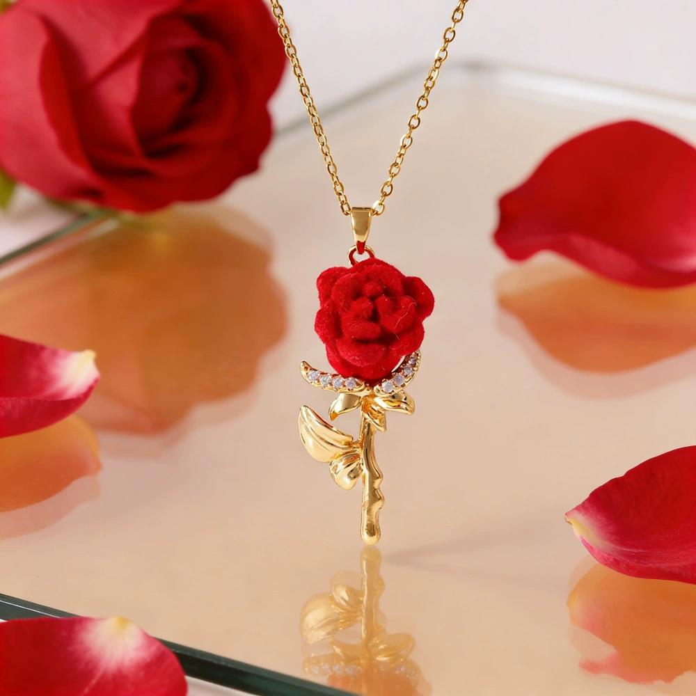 Damski naszyjnik z różą i fran – Birth Flower Necklace recenzja i cena
